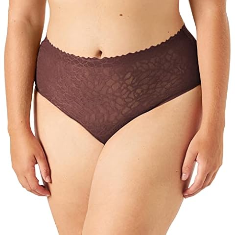 Sloggi Women's Zero Feel Lace 2.0 High Waist Underwear, Ebony Brown, XL Cover
