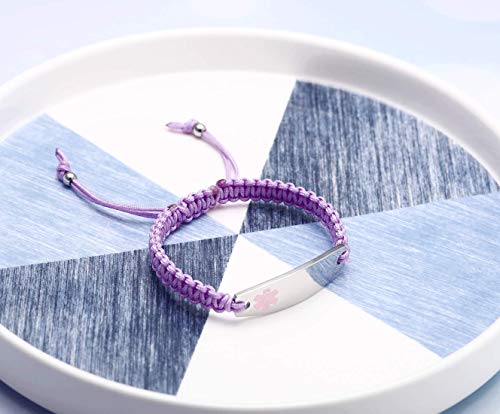 Custom medical bracelets for women, Free Engraving Nylon Handmade Braided Rope Medical Alert ID Bracelet For Women,personalized Medical Alert Bracelet 6.5-8.5 Inches Adjustable4