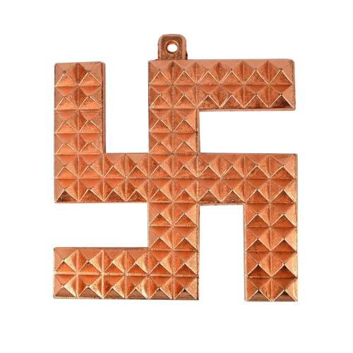 Image of Vastu Copper Swastik Pyramid | Door Sign for All Vastu Problems | Prosperity & Success for Vastu Dosh & Nazar Dosh | Size 3 Inch Approx, Pack-1 |
