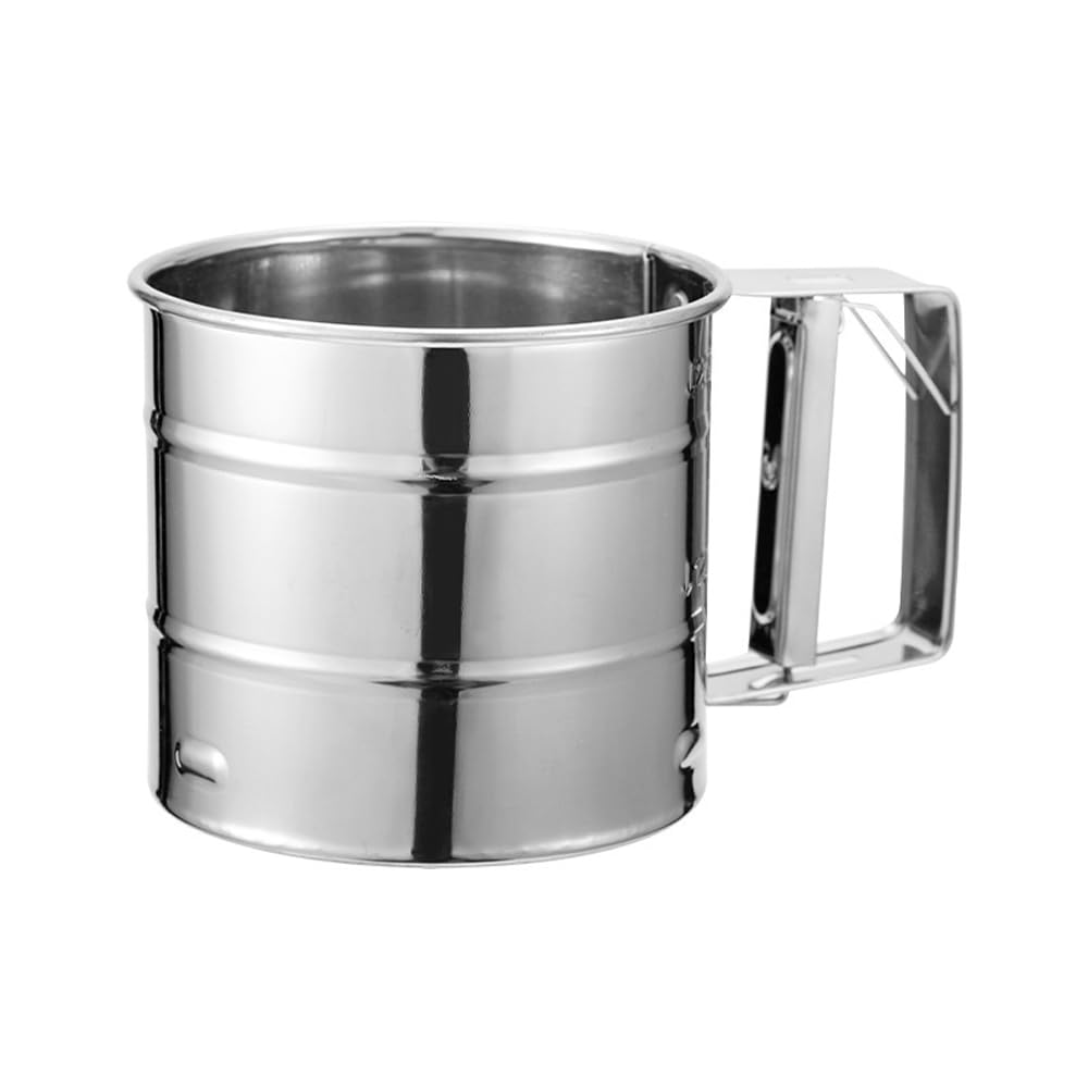 Tamiz de harina de acero inoxidable de mano, tamiz de harina semiautomático, prensado a mano, tamiz de harina de cocina, se puede pintar