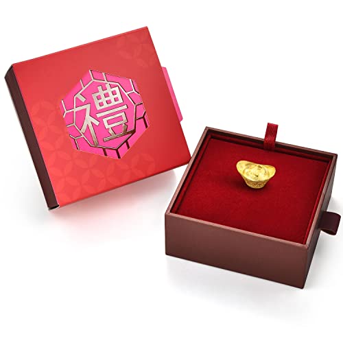 CHOW SANG SANG 999.9 24K Solid Gold Price-by-Weight Gold Yuanbao Gold Ingot Gold Ornament for Women and Men 93958O (Felicity (福), Approx. 0.2tael (~7.48g))2
