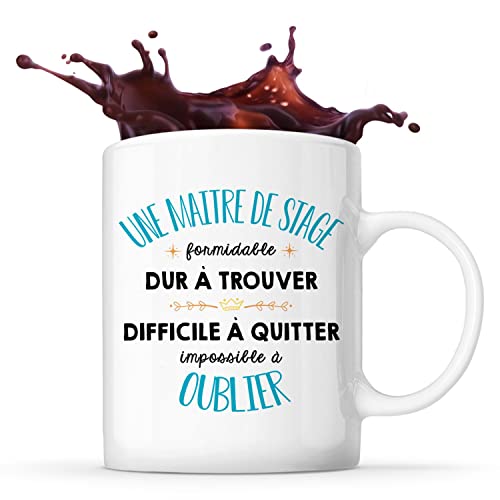 Mug Une Formidable Maitre De Stage Blanc | Idée Tasse Cadeau Remerciement Départ Travail Boulot Métier Collègue Cheffe Boss Tutrice Anniversaire Noël
