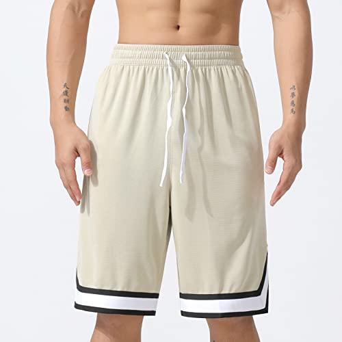 Aopaosp Active Athletic Shorts For Men Running, Basketball Shorts Men With Zipper Pockets (Apricot-3307,Small) #TOP1