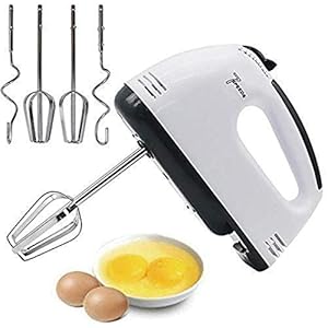 Shree Mart 260W Hand Mixer Blender with 4 Pieces Stainless Steel Beaters, Bitter for Cake Cream Maker, Food Blender for…