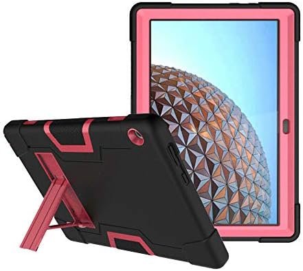 Cherrry for Lenovo Tab M10 (TB-X605F) 10.1 Inch Case,Heavy Duty Shockproof Dropproof Hybrid Rugged Armor Build in Kickstand Full Body Protective Case for Lenovo Tab M10 (Black/Pink)