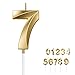 Geburtstag Zahl Kerzen 3D Form Gold Glitzer Geburtstagskerzen Dekorative Geburtstagstorte Kerzen 0 1 2 3 4 5 6 7 8 9 Kuchen Topper Dekoration für Hochzeitsparty Hochzeit (Gold, 7)