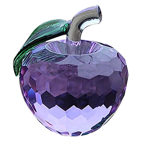 AZURAOKEY Crystal Apple Paperweight - Christmas Statue Ornament Collectible Crystal Craft Cover