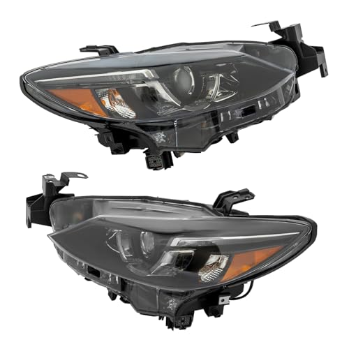 LED Headlights fit for Mazda 6 2016-2017, LED DRL Headlamp Set w/AFS Left Driver Or Right Passenger Sides, Direct Replacement Headlamp, Clear Lens Black Housing (A Pair Headlights)
