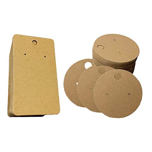 Mnahuxjuansxu Présentoir et Emballage pour Bijoux Fantaisie Carte d'emballage de Simple avec Sachet Autocollant Présentation Boucles d'oreilles,Marron,200 Pièces Cover