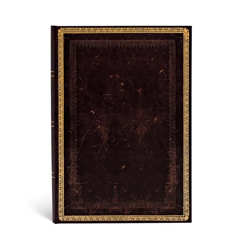 Paperblanks | Black Moroccan | Old Leather Collection | Hardcover | Midi | Lined | Elastic Band...