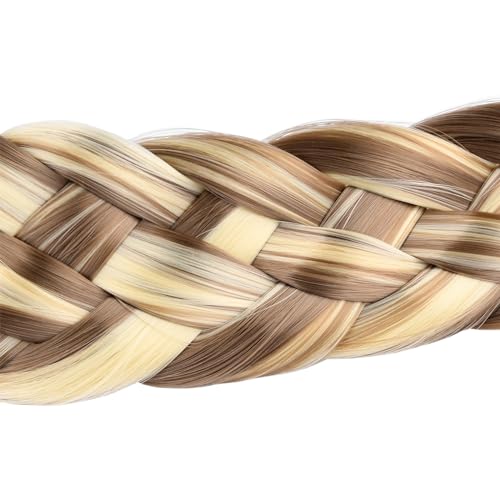 Gledola 5 Strands Synthetic Hair Braid Headband Hair Braided Headband for Women Girl (Light Highlighted) - Image 2