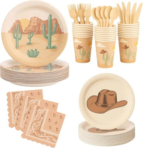 First Rodeo Birthday Decorations Boy & Girl Disposable Western Decor 140pc
