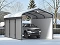 Metal Carport,Carport 10x15 Heavy Duty,Car Tent Garage with Galvanized Metal Roof,Car Port Kits for Snow,Outdoor Car Shelter