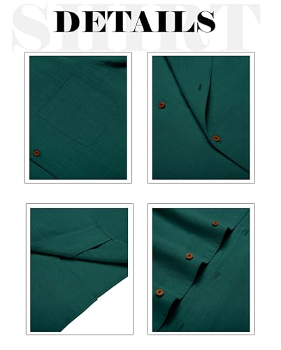 Image of Zombom Men's Cotton Blend Shirt with Full Sleeves Solid Pattern Cuban Collar Neck Line Regular Fit and Standard Length | Solid Shirt for Man Cotton | Shirts for Mans