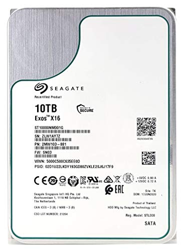 Seagate Exos X16 10TB 7200RPM SATA 3.5-Inch HDD (ST10000NM001G)