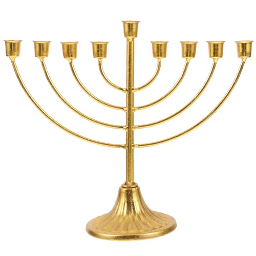 STOBAZA Hanukkah Menorah Candle Holder 9 Branch Jewish Candles Stick Decorative Judaica Candlestick Holder for Menorah Jewish Festival Party