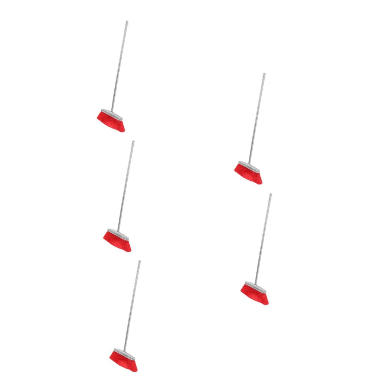 VALICLUD 5 Pièces Supplies De Nettoyage à Balai Faire Le Ménage Ordures De Plein Air Rayer Balayeuse Balayer Rose Bonjour Maison Poil pour Balayage Rouge Acier Inoxydable