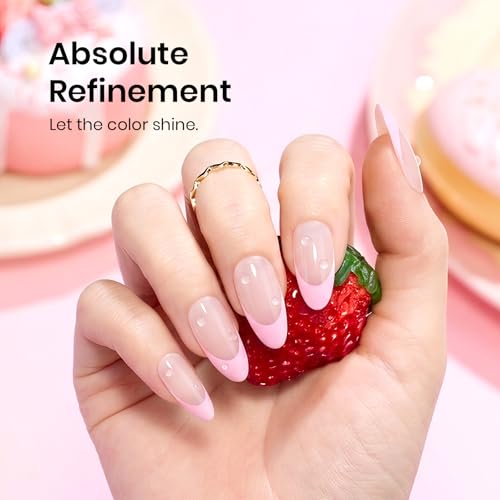Image of Beetles Pink Gel Polish - Strawberry Cream 15ML /0.51Fl Oz, Light Pink Gel Nail Polish, Color-Matched Bottle, Soak-Off UV LED, Long-Lasting Holiday & Summer Nails Art for DIY Beginners & Salon Pros