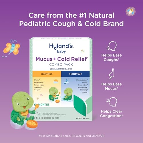 Hyland's Baby Mucus and Cold Relief, Day and Night Value Pack, Infant And Baby Cold Medicine, Decongestant And Cough Relief, 8 Fl Oz - Image 3