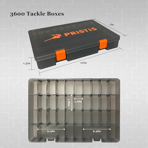 Pristis Bandejas para equipo de pesca 2 piezas, 10.1"L, plástico de alta resistencia 3600, almacenamiento de señuelos miniatura 2