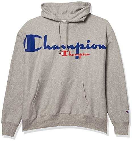 Champion LIFE mens Reverse Weave Po Hooded Sweatshirt, Oxford Gray - Y08069, Medium US