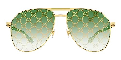 Gucci GG1220S 004 Gold/Green Pilot Men's Sunglasses2