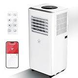 8000BTU Portable Air Conditioners Smart AC Unit with App & Remote Control 3-in-1 Cooling, Dehumidifier, Fan for Rooms up to 350 sq.ft, 24H Timer, White