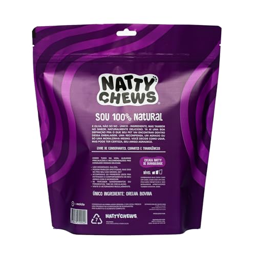 Mordedor Orelha Bovina Natural Desidratada Orelhones Natty Chews Para Cães - 3 Unidades