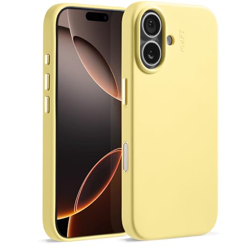 MOFT Snap Case MOVAS™ for iPhone 16 Case, Compatible with Magnetic, Magnetic Premium Vegan Leather Phone Case with Smooth Feeling, Enduring Color Minimalist 6.3 inch Protective Case, Panna C