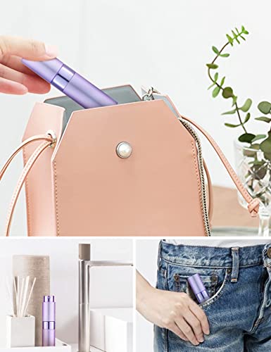 Image of 10ML Mini Perfume Atomizer Spray Bottle, Empty Refillable Glass Travel Cologne Sprayer for Men & Women with Refill Tools (Purple-1)