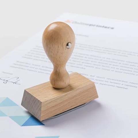 Stamp by Me | Personalized Wood Stamp | Custom Rubber Stamp for Business | Up to 5 Lines of Text | Company Stamp (Small (1.5" x 0.75")) | Rubber Stamps 5 Lines | Stamps for Business Cover