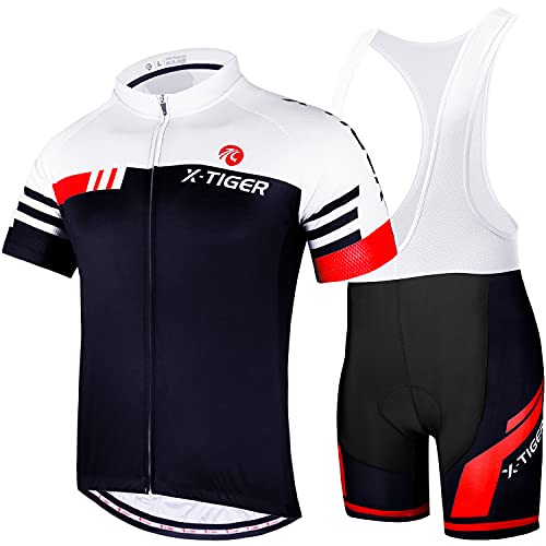 X-TIGER Hombres de Bicicleta con 5D Gel Acolchado MTB Ciclismo Tirantes Culotte...