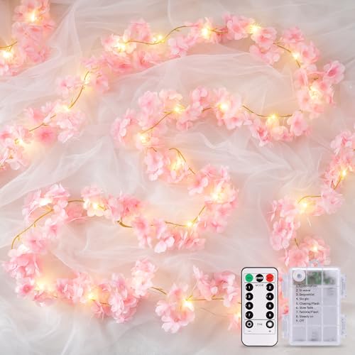 Guirlande fleurs de cerisier rose pour créer une ambiance de mariage unique