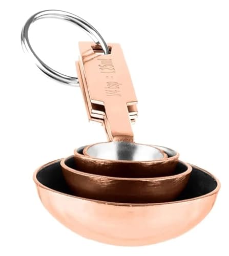 Kit Copo Medidor Plástico 500 ml + Mimo Style Conjunto de 4 Colheres Medidoras Bronze Próprias Para
