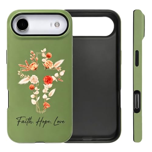 Coque iPhone 17 Air avec croix chrétienne et fleurs : le cadeau religieux idéal