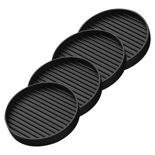 Glarks Noir 4pcs 3 x 3 Pouces Rond antidérapant Tapis de Meubles en Caoutchouc antidérapant Roulette Tasse, jambières Coussin canapé, Chaise, Pied et lit Stop antidérapant Meubles Protecteur de Sol