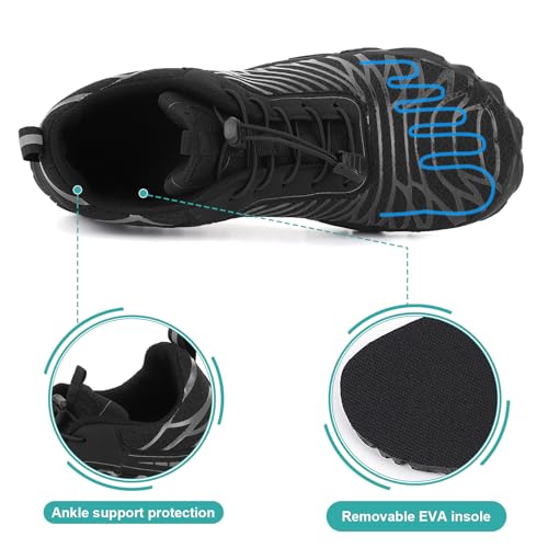 Hike Barefoot Women's Unisex Barefoot Shoes, Non-Slip, Lightweight, Water Resistant, Wide Toe, Breathable, Hiking, Running4