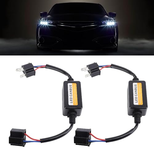 Walfront H4 -LED -Canbus Decodificatore Eldiminato in Modo Efficiente in Modo Efficiente, per Fari a LED H4, Plug e Codificanti 2 Pcs per Sfarfallio, Adatti a Tutti i Veicoli