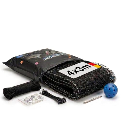 Purrics Katzennetz für Balkon & Fenster Drahtverstärkt | 4x3m | Schutznetz...