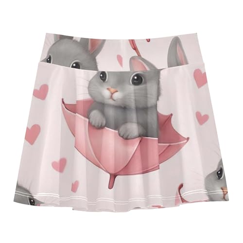Uniform Girls Skorts Athletic Shorts Tennis Skirts Toddler Little Girl Cute Gray Bunnies Pastel 4t2