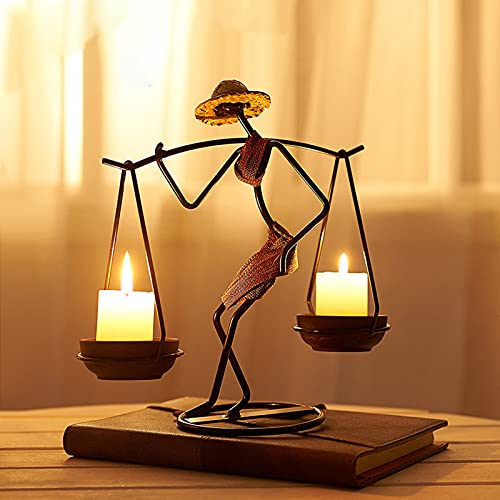 Kirsthm Tea Light Candle Holder Centerpieces With Relish Dish Metal Ornaments, African Tribal Lady Statues For Home Decor, Dining Room Decoration #TOP4