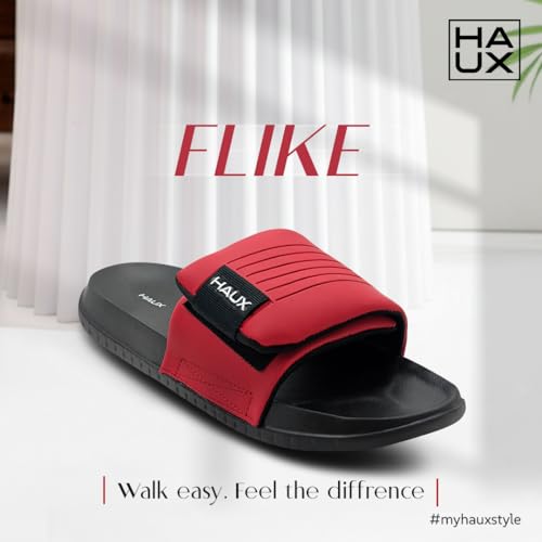 Image of HAUX Men's Classic Ultra Soft Sliders, Comfortable, Lightweight, Stylish, Anti-Skid, Waterproof, Everyday Flip Flops for Gents and Boys