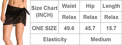 lime flare Women Sexy Hollow Out Sheer Beach Swim Skirt Pareo Canga Bikini Swimsuit Bottoms Cover up Sarong Wrap (one-size, Black Crochet Short) - Image 5