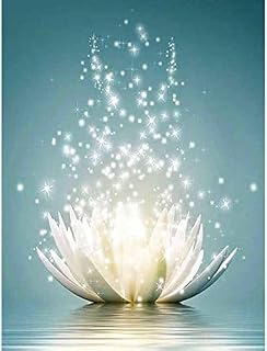DIY 5D Diamond Painting Kits, 30x40cm 5D White Lotus Arts and Crafts Cross Stitch Rhinestone Kit, Full Diamond Skull Rhinestone Embroidery Diamond Art Kits for Home Wall Decor