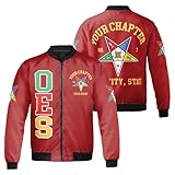 LEHABAFK - Custom Name Order of the Eastern Star OES Pentagon Up PHA Unisex Bomber Jacket S-5XL