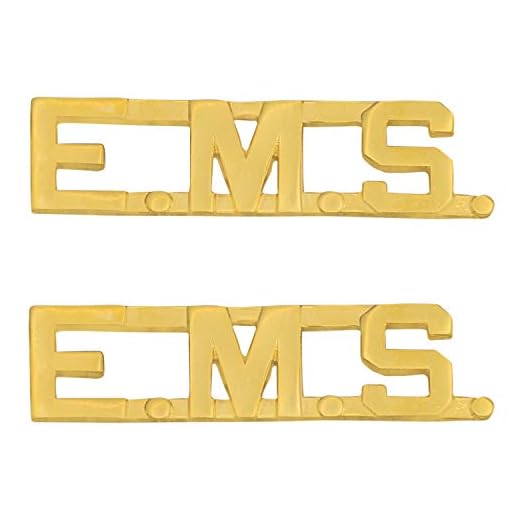 Smith & Warren 1/2" E.M.S Letters Collar Rank Insignia Pin Gold Finish Emergency Medical Service Uniform Pin