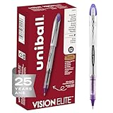 uni-ball Vision Elite Rollerball Pens, Bold Point (0.8mm), Purple, 12 Count