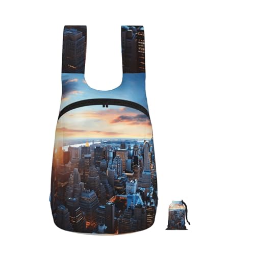 FodPand New York City Skyline Travel Backpack 16l Lightweight Foldable