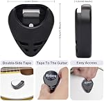 3-in-1 All Black Guitar Capo, Zinc Alloy Clamp with Integrated Pick Holder & Bridge Pin Puller, Includes 6 Picks and Leather Pouch for Acoustic Electric Guitar Bass Ukulele