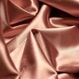 Ice Fabrics 4 Way Stretch Silky Spandex Satin Fabric by The Yard - 60' Wide Shiny Satin Spandex Fabric for Dresses, Active Wear, Yoga Pants, Table Cloth - Thick and Heavy - Rose Gold - 1 Yard